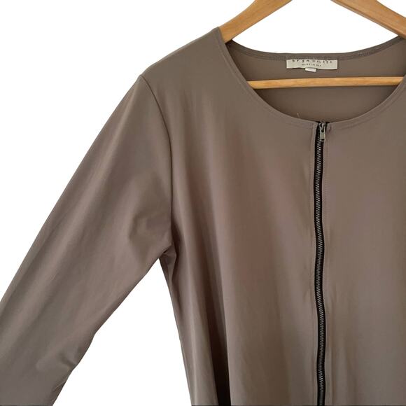 Bryn Walker Jersey Tunic Jacket Womens Small Beige Full Zip Lagenlook NWT - Picture 6 of 16